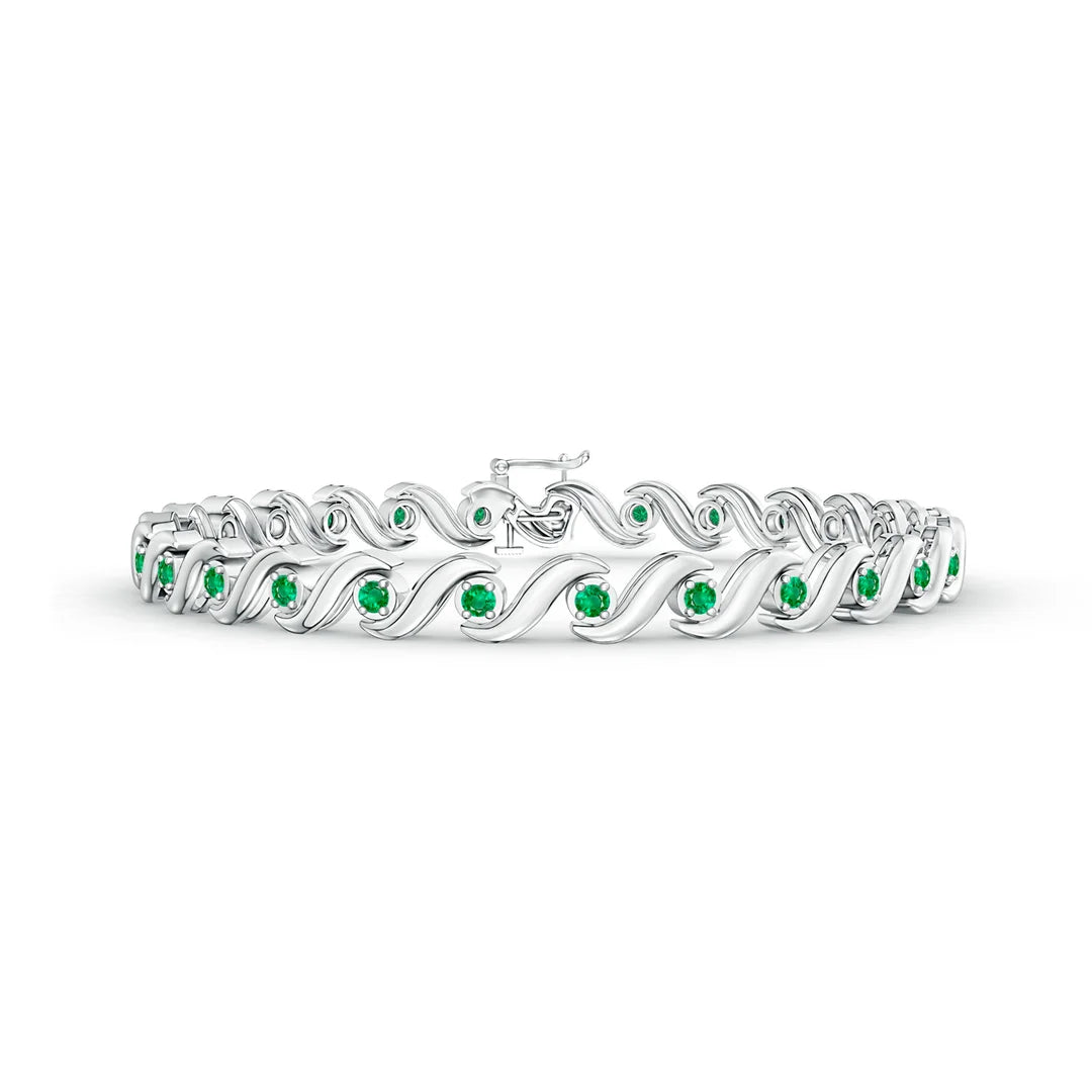 Illusion Emerald Tennis Bracelet