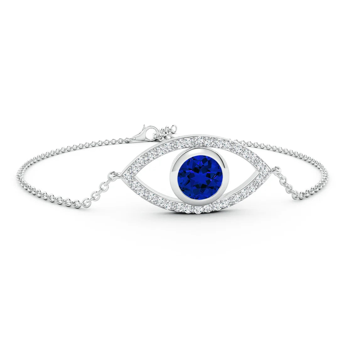 Blue Sapphire Evil Eye Bracelet