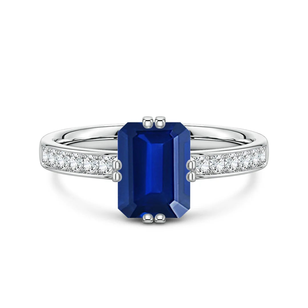 Blue Sapphire Solitaire Engagement Ring