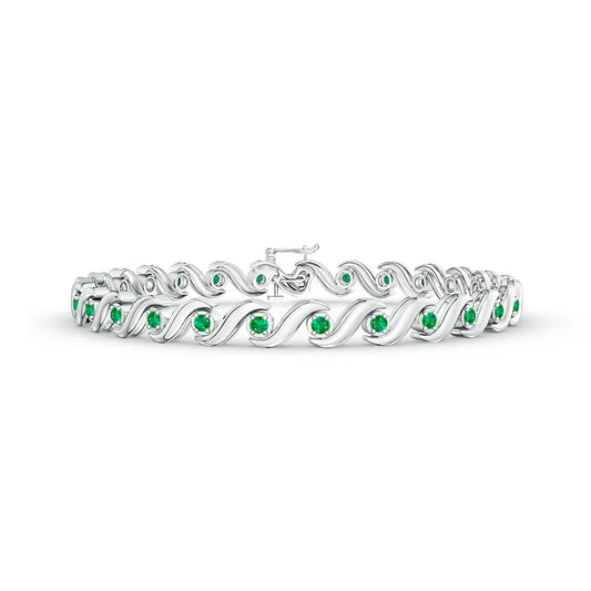 Illusion Emerald Tennis Bracelet