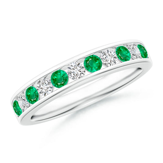 Channel Set Emerald Eternity Ring