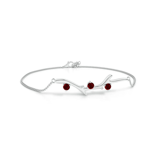 Round Ruby Tree Branch Bracelet