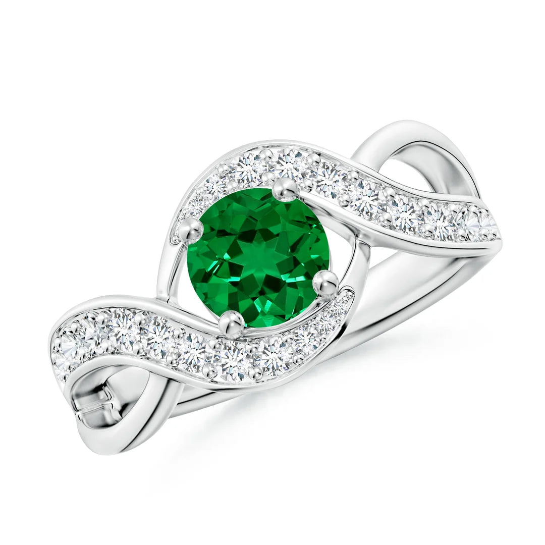 Emerald Infinity Engagement Ring