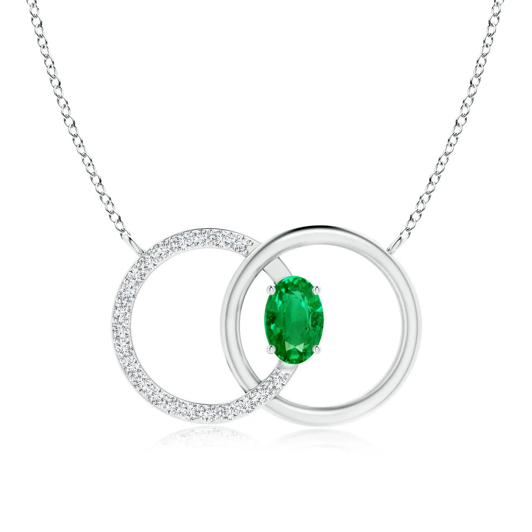 Emerald Interlocking Circle Necklace