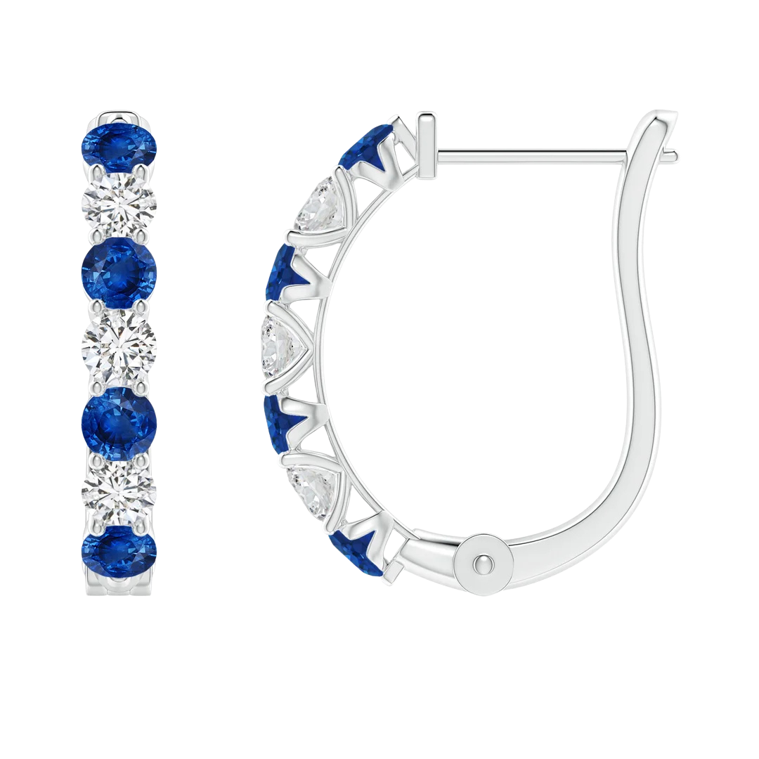 Blue Sapphire Double  Earrings
