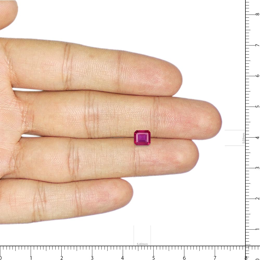 3.5 Ct Natural Ruby Gemstone Rectangular Shape
